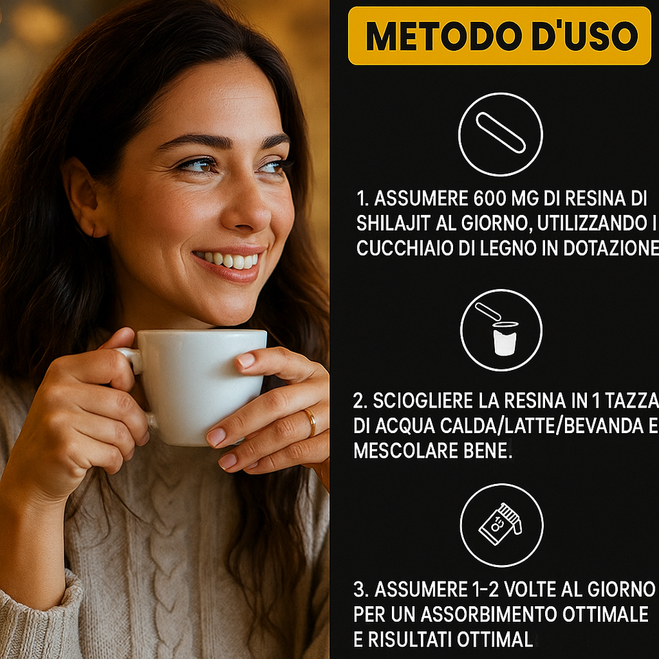 Shilajit 100% Puro 💎 Fonte di Energia Vitale dell’Himalaya